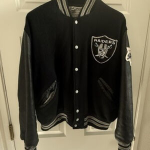 Las Vegas Oakland Raiders Super Bowl Nike Delong Letterman Wool Leather XL